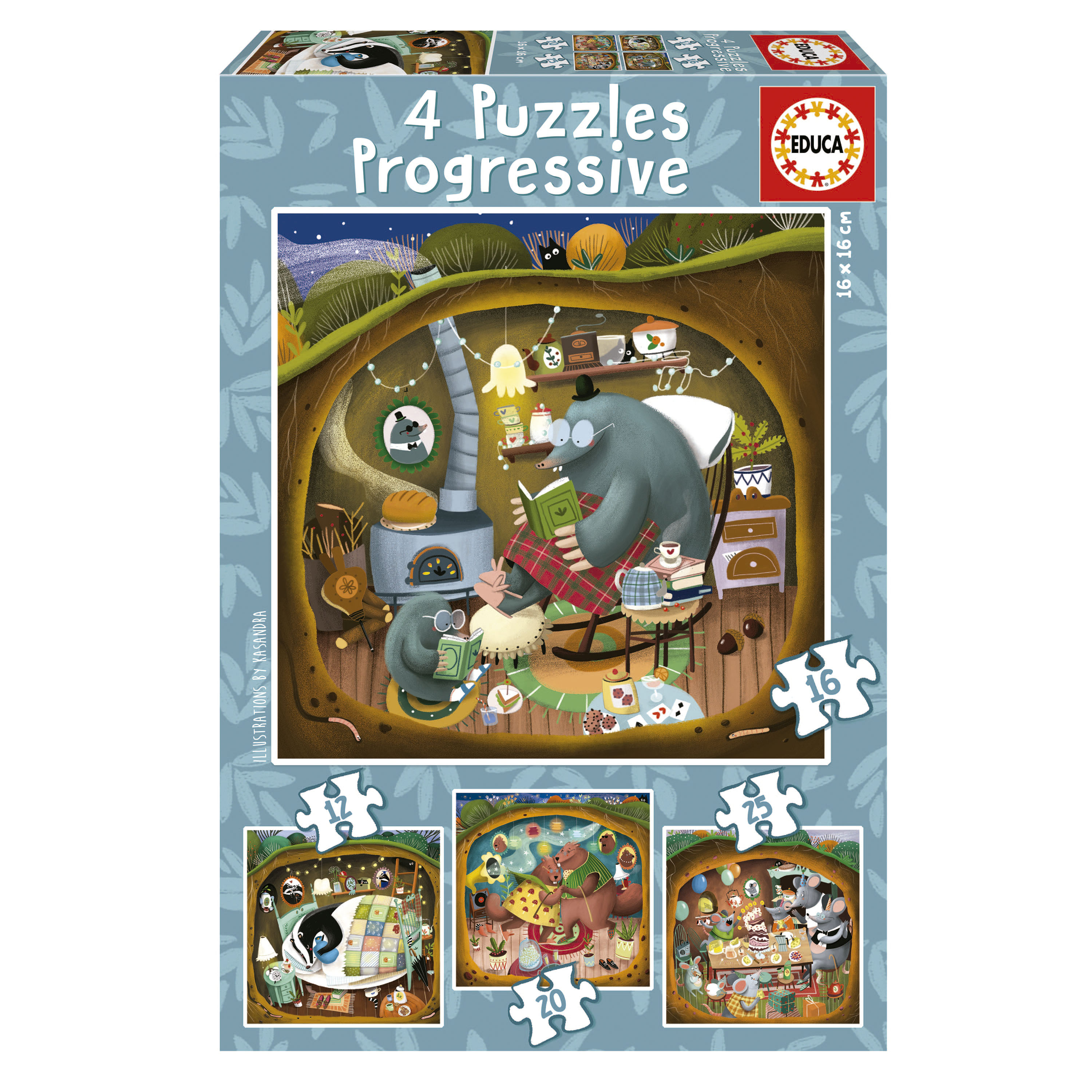 4 puzzles progressifs - simon le lapin, puzzle