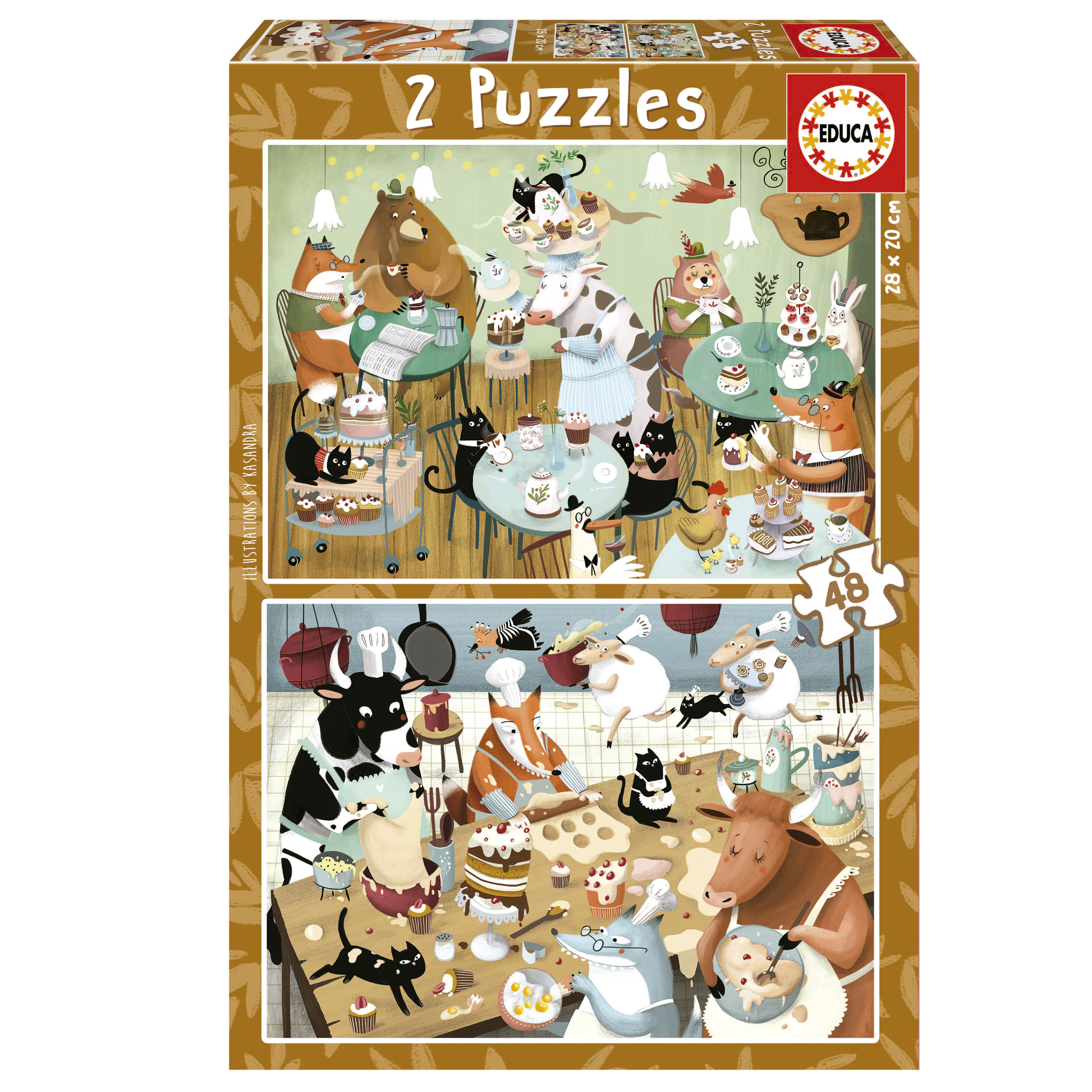 Educa borras 2X48 Pieces Elemental Puzzle Blue