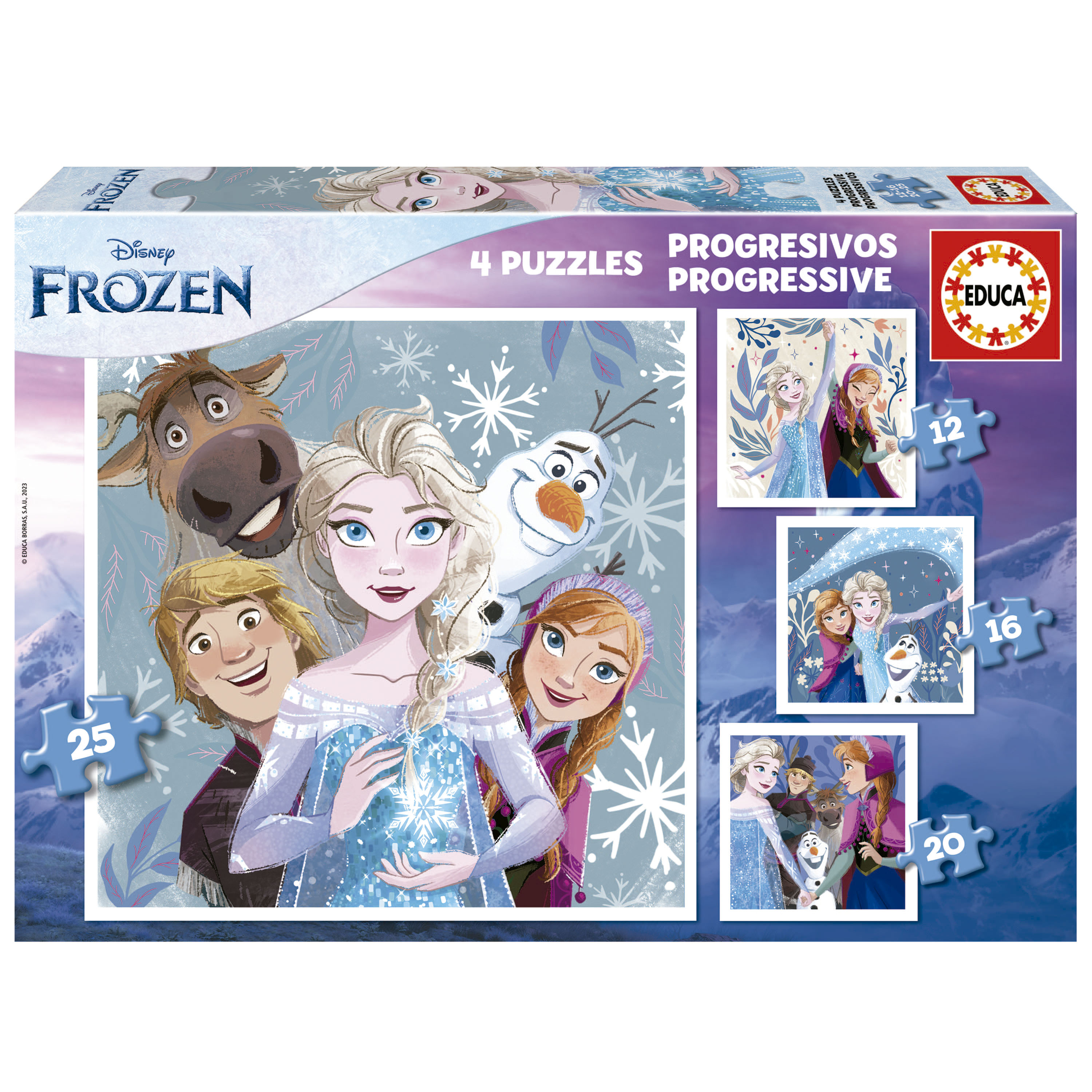 Puzles Progressius Frozen 12+16+20+25