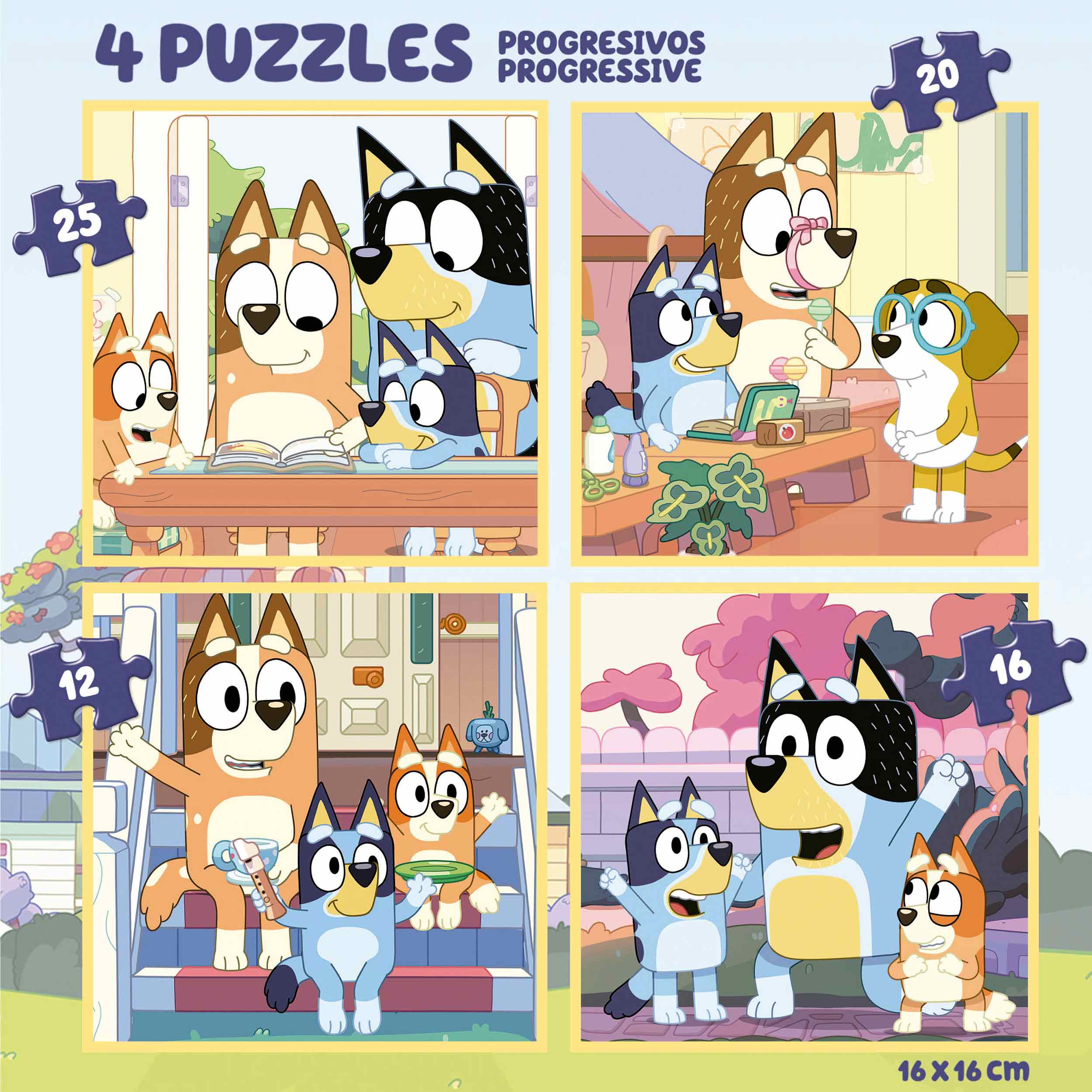 Educa borras 2X16 Bluey Wooden Puzzle Multicolor