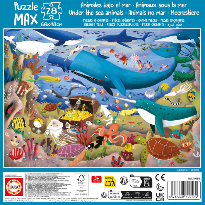 28 Animales bajo el mar Puzzle Max