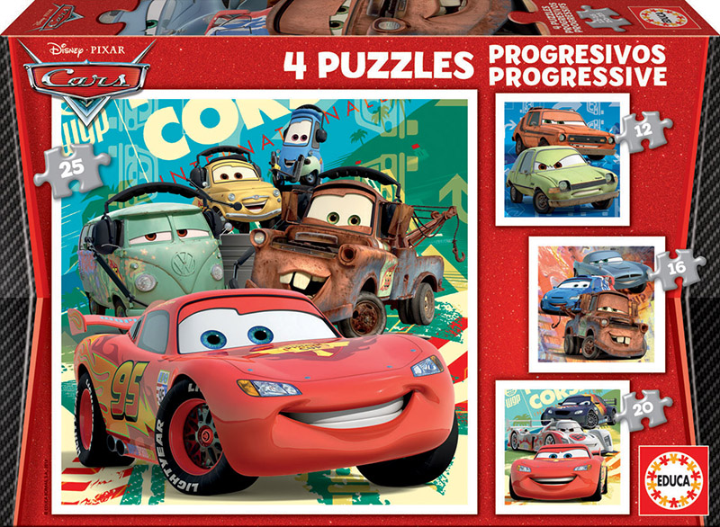 Puzzles Progressifs Cars 2 12+16+20+25