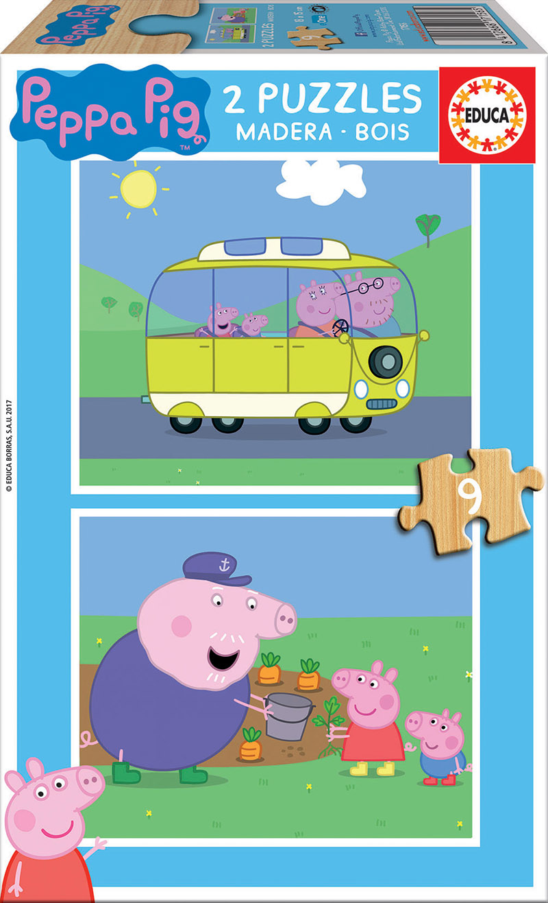 2×9 Bois Peppa Pig