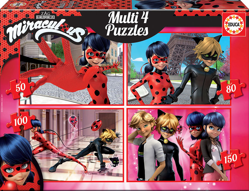 Multi 4 Puzzles Ladybug 50+80+100+150
