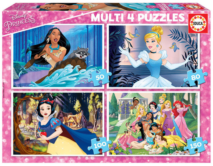 Multi 4 Puzzles Princesas Disney 50+80+100+150