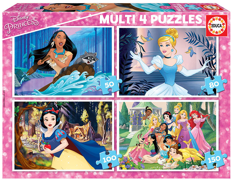 Multi 4 Puzles Princeses Disney 50+80+100+150