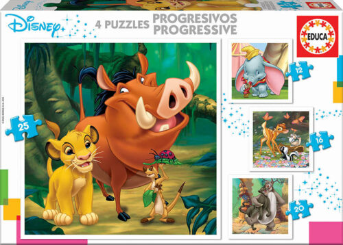 Puzzles Progresivos Disney Animals 12+16+20+25