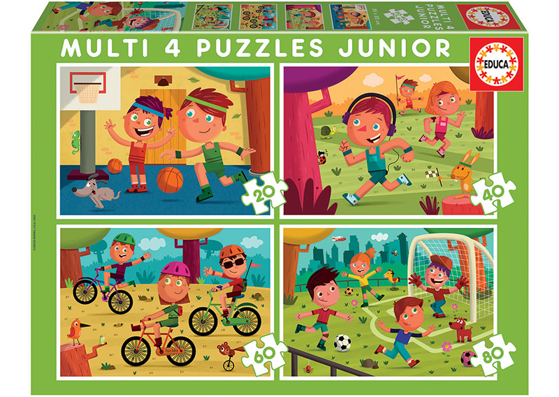 Multi 4 Junior Puzzles Sports 20+40+60+80