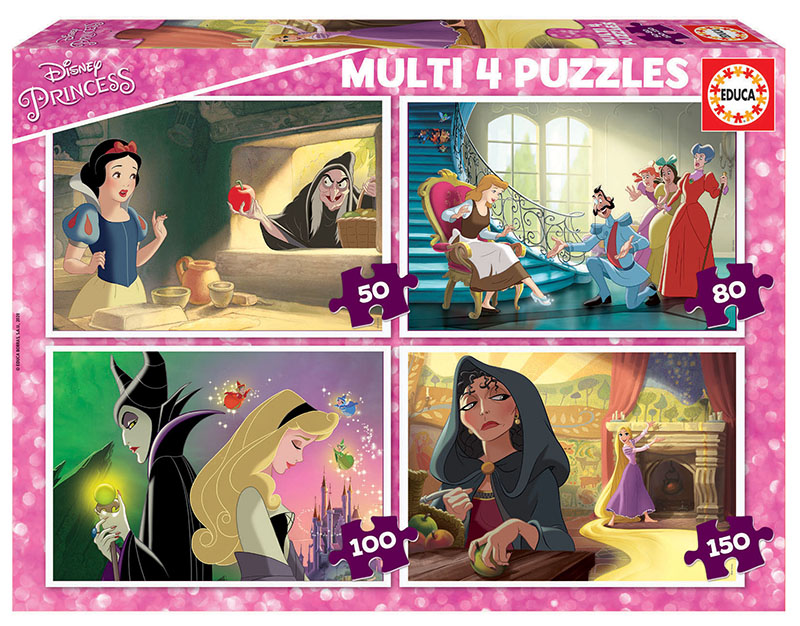 Multi 4 Puzzles Disney Villains 50+80+100+150