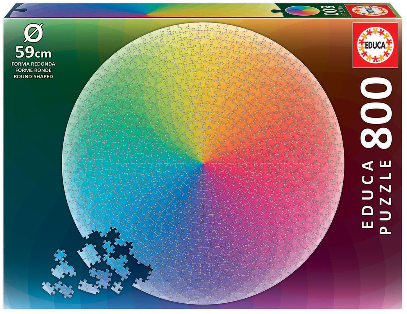 800 Arc-en-ciel Round Puzzle