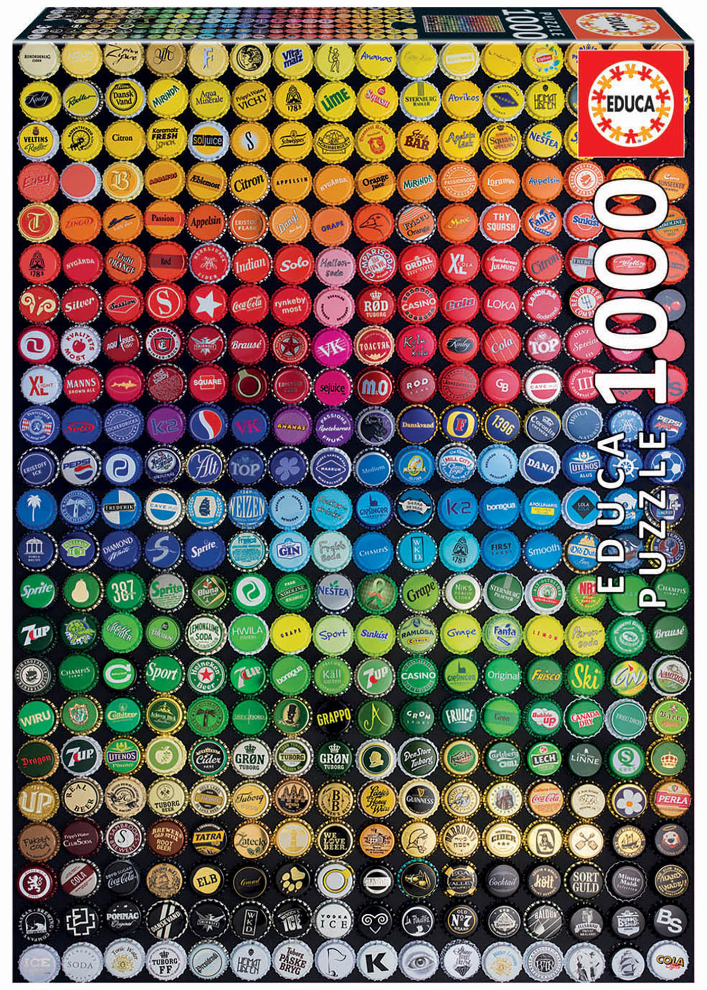 1000 Collage Tampas de garrafas