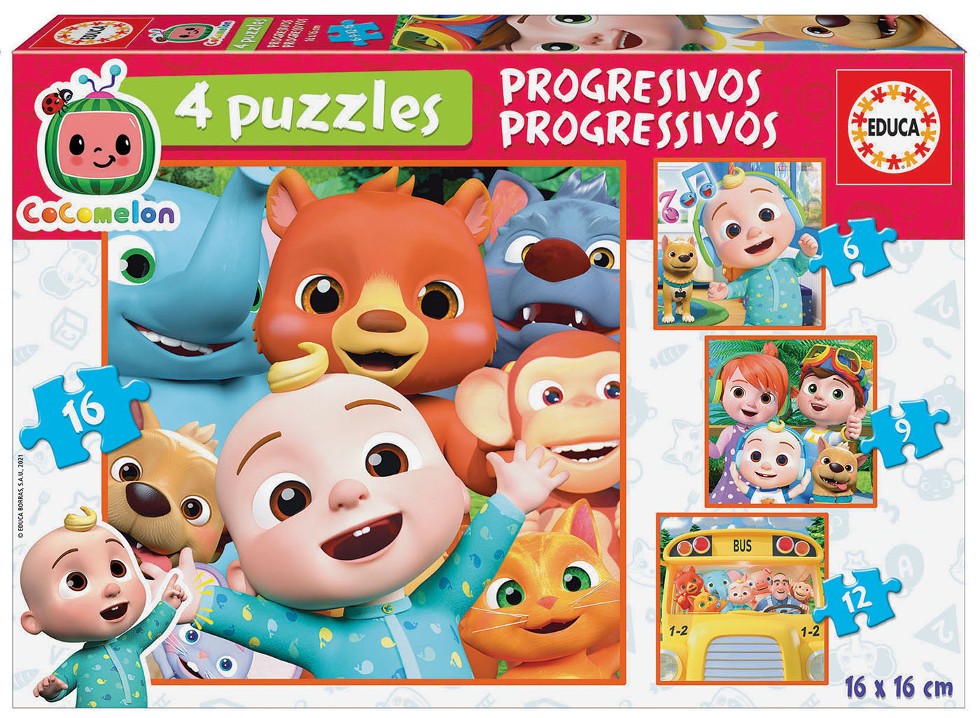 Puzzles Progresivos Cocomelon 6+9+12+16