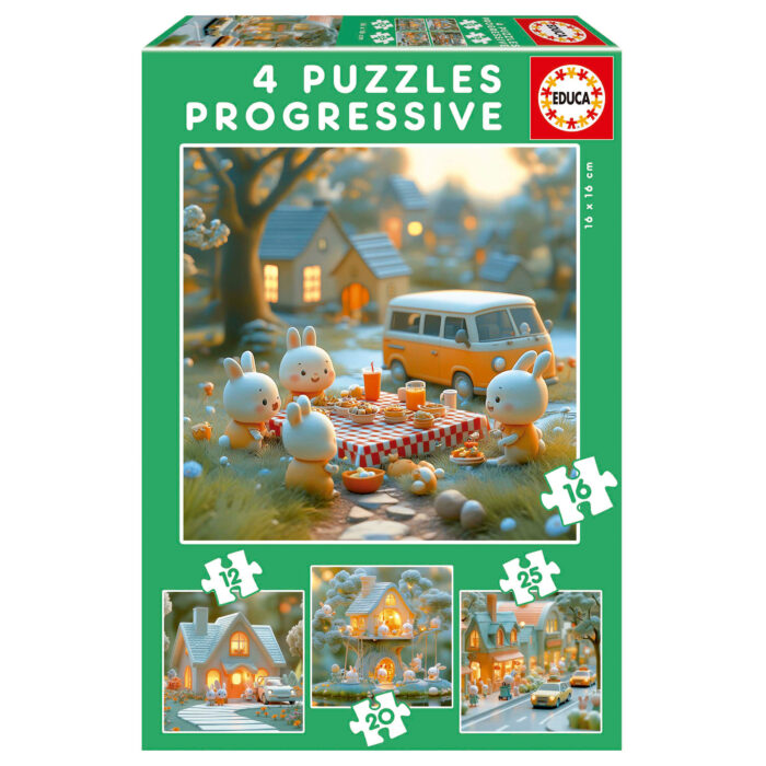 Puzzles Progressivos Cidade Dos Coelhinhos 12+16+20+25