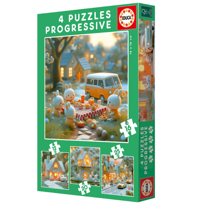 Puzzles Progressivos Cidade Dos Coelhinhos 12+16+20+25
