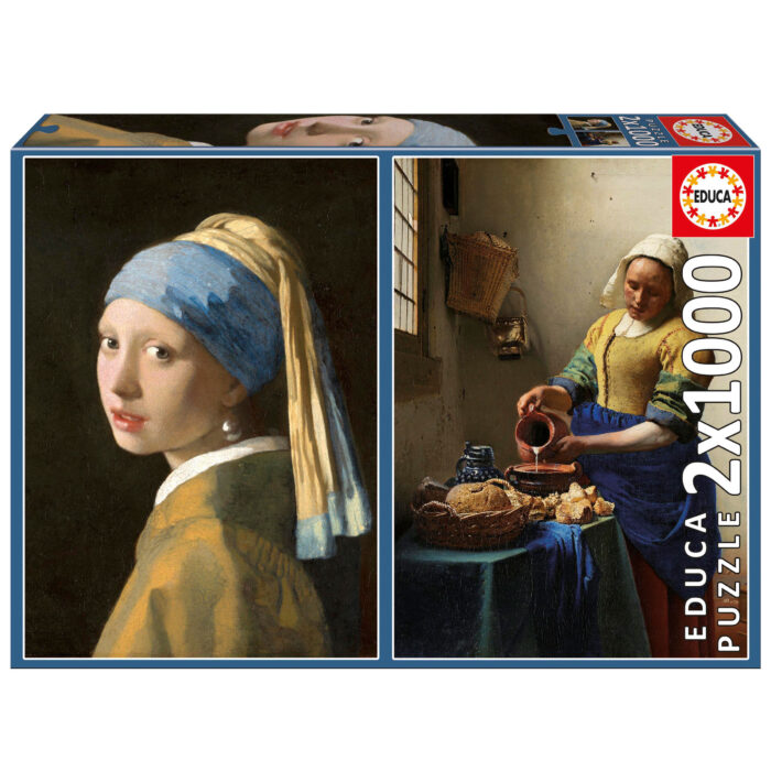 2x1000 La Joven de la Perla + La Lechera, Johannes Vermeer