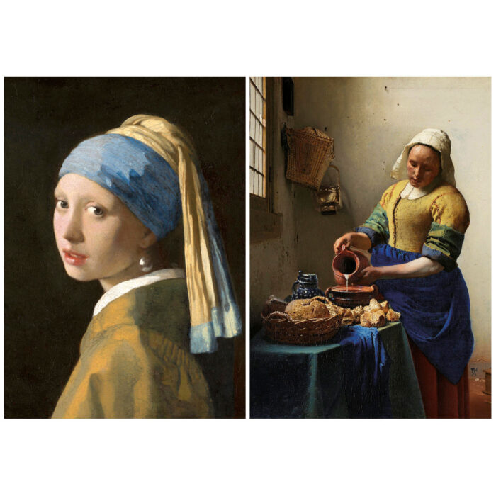 2x1000 La Joven de la Perla + La Lechera, Johannes Vermeer