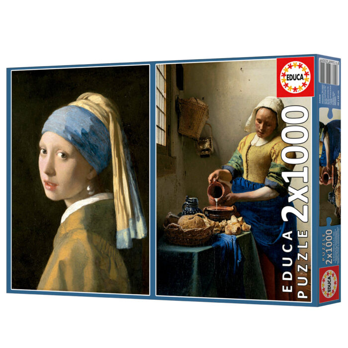 2x1000 La Joven de la Perla + La Lechera, Johannes Vermeer
